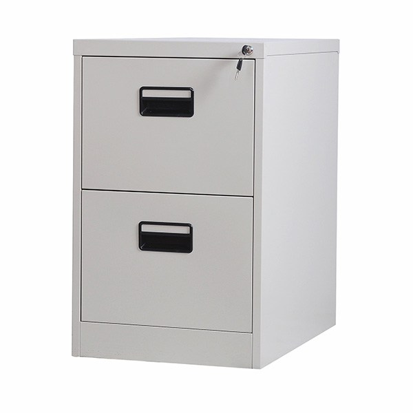 Vertical File Cabinet 2 Drawers Black Plastic Handle