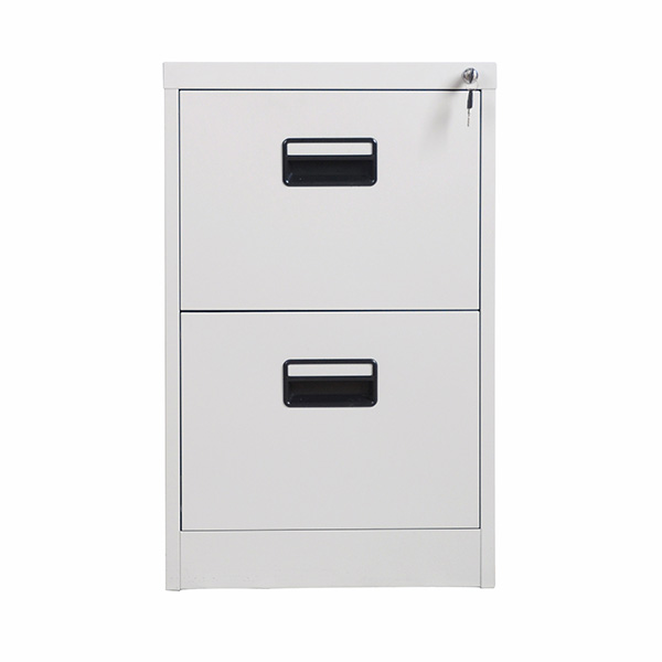 Vertical File Cabinet 2 Drawers Black Plastic Handle