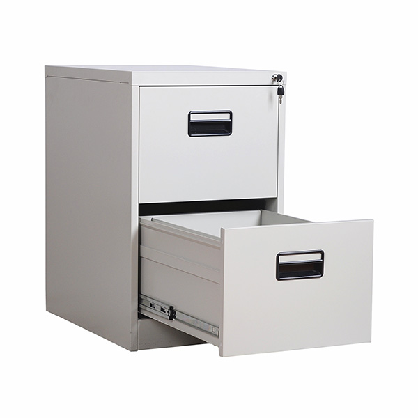 Vertical File Cabinet 2 Drawers Black Plastic Handle
