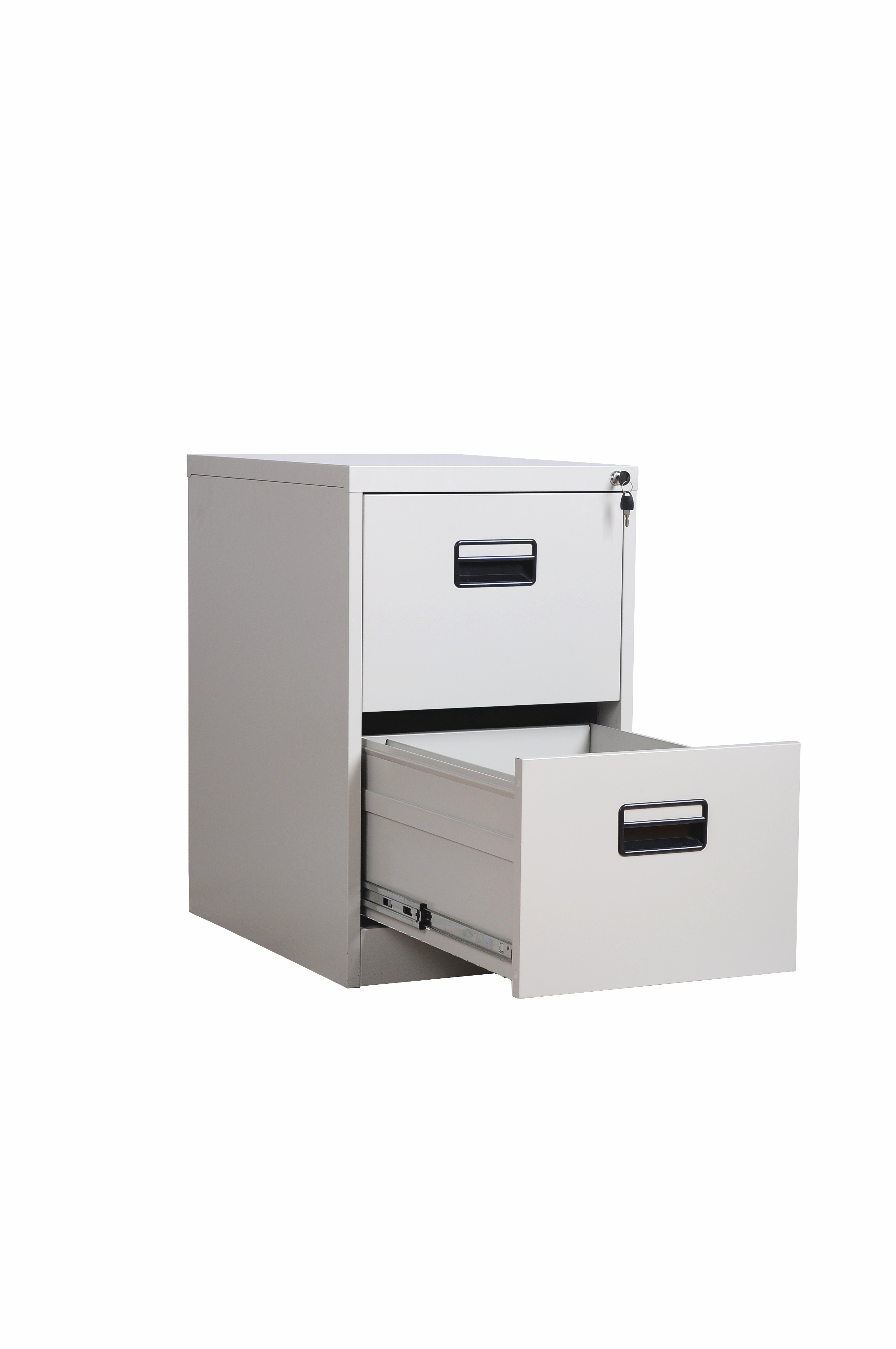 Vertical File Cabinet 2 Drawers Black Plastic Handle
