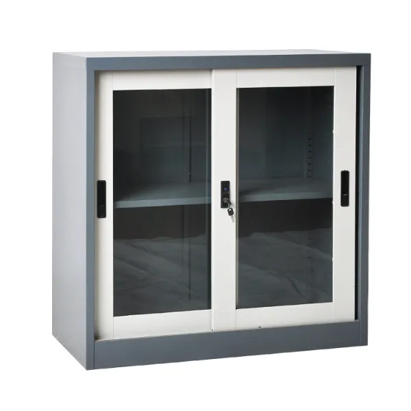 Half Height Sliding Glass Door Metal Cabinet